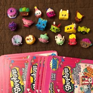 Bundle of Shopkins figures and card game